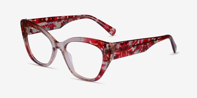 Vivi Clear Nude Floral AcetateEyeglass Frames from EyeBuyDirect, Angle View