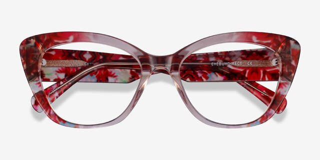 Vivi Clear Nude Floral AcetateEyeglass Frames from EyeBuyDirect, Closed View