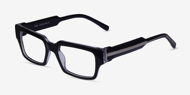 Rand Black AcetateEyeglass Frames from EyeBuyDirect, Angle View