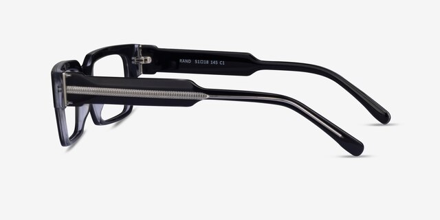 Rand Black AcetateEyeglass Frames from EyeBuyDirect, Side View