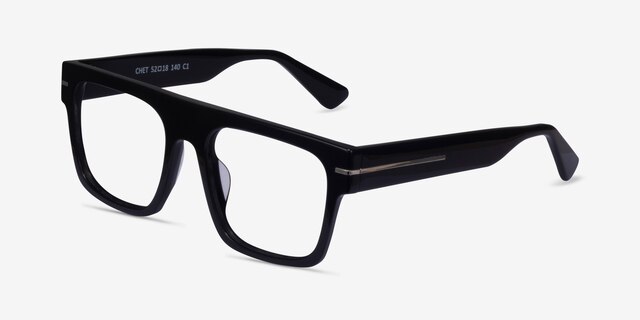 Chet Black AcetateEyeglass Frames from EyeBuyDirect, Angle View