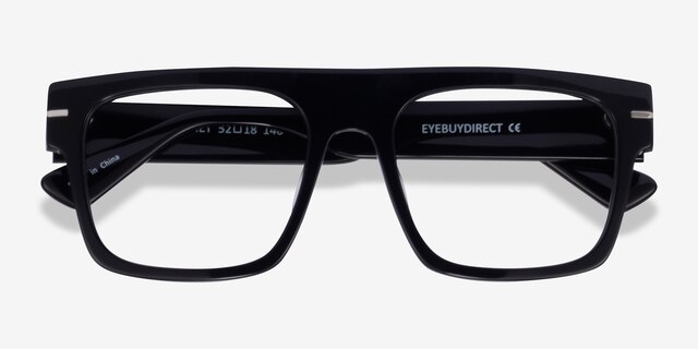 Chet Black AcetateEyeglass Frames from EyeBuyDirect, Closed View