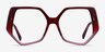 Feliz Burgundy Clear AcetateEyeglass Frames from EyeBuyDirect, Front View