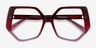 Feliz Burgundy Clear AcetateEyeglass Frames from EyeBuyDirect, Closed View