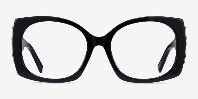 Prawl Black AcetateEyeglass Frames from EyeBuyDirect, Front View