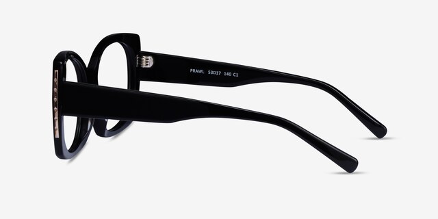 Prawl Black AcetateEyeglass Frames from EyeBuyDirect, Side View