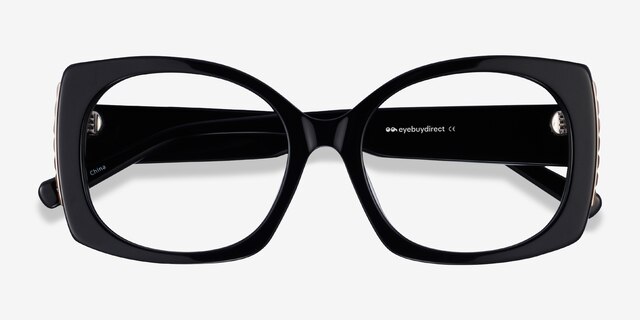 Prawl Black AcetateEyeglass Frames from EyeBuyDirect, Closed View