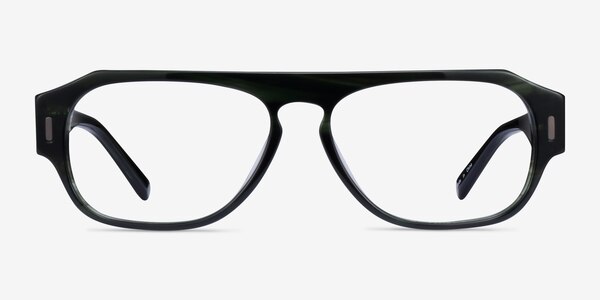 Tempo Green Striped Acétate Montures de lunettes de vue