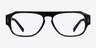 Tempo Green Striped AcetateEyeglass Frames from EyeBuyDirect, Front View