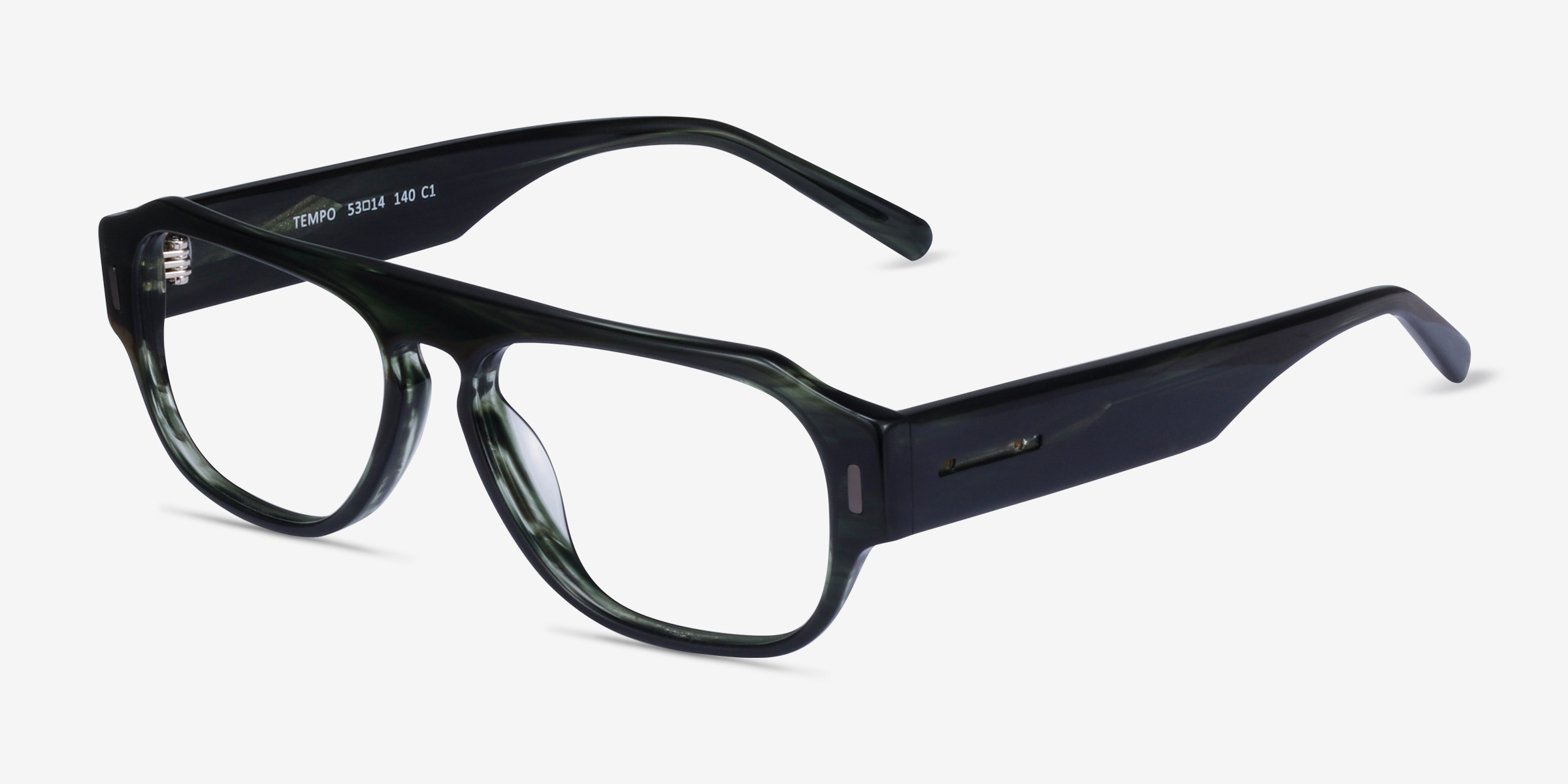 Tempo Aviator Green Striped Full Rim Eyeglasses Eyebuydirect Canada