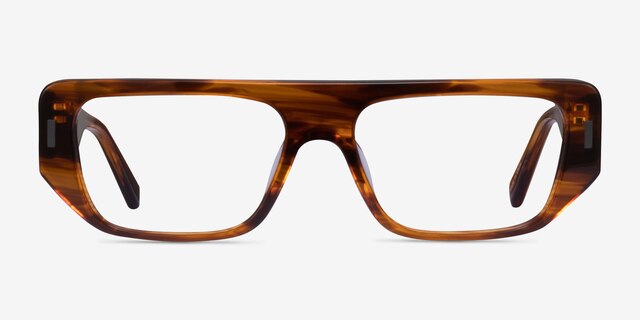 Ersa Brown Striped AcetateEyeglass Frames from EyeBuyDirect, Front View