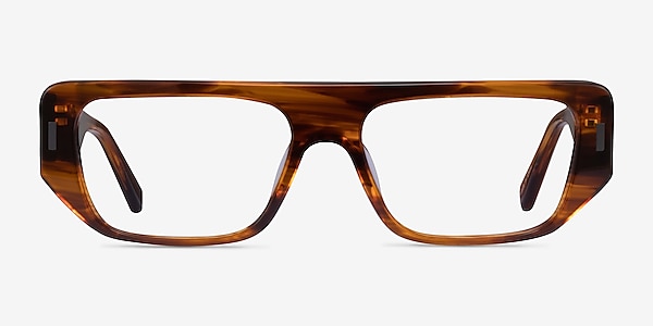 Ersa Brown Striped Acetate Eyeglass Frames