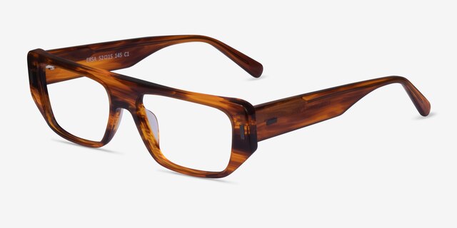 Ersa Brown Striped AcetateEyeglass Frames from EyeBuyDirect, Angle View