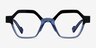 Hexed Black Clear Blue AcetateEyeglass Frames from EyeBuyDirect, Front View