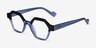 Hexed Black Clear Blue AcetateEyeglass Frames from EyeBuyDirect, Angle View