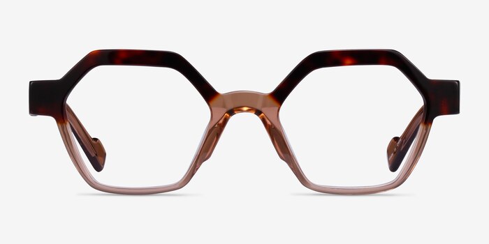 Hexed Tortoise Clear Brown Acétate Montures de lunettes de vue d'EyeBuyDirect