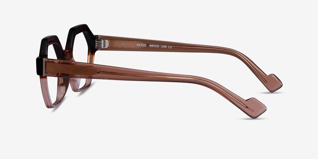 Hexed Tortoise Clear Brown AcetateEyeglass Frames from EyeBuyDirect, Side View