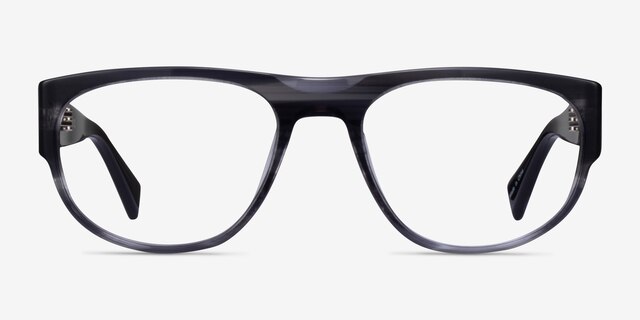 Greg Blue Striped AcetateEyeglass Frames from EyeBuyDirect, Front View