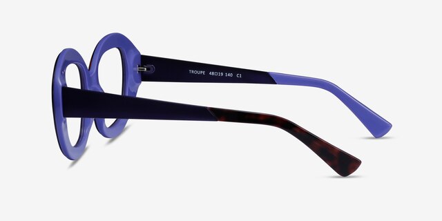 Troupe Tortoise Purple AcétateMontures de lunettes de vue d'EyeBuyDirect, Vue de Côté