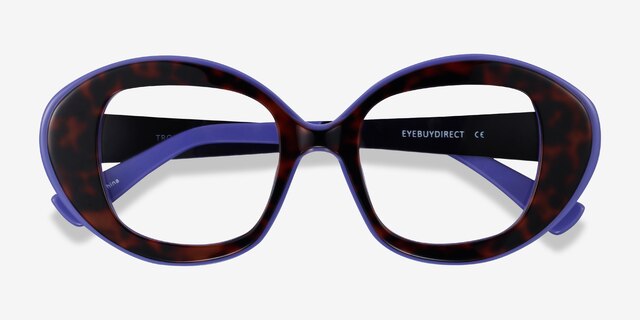 Troupe Tortoise Purple AcétateMontures de lunettes de vue d'EyeBuyDirect, Vue Rapprochée
