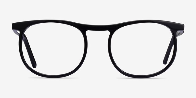 Regent Black AcetateEyeglass Frames from EyeBuyDirect, Front View