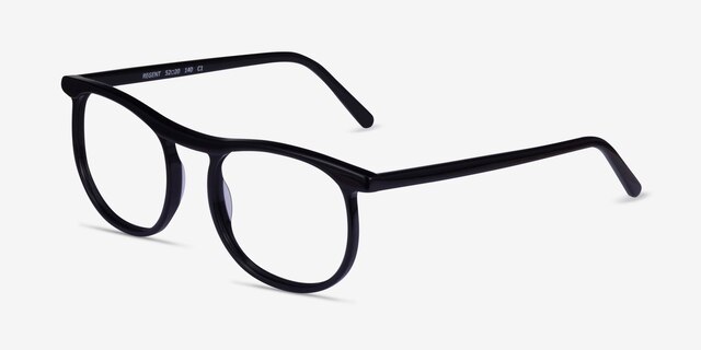 Regent Black AcetateEyeglass Frames from EyeBuyDirect, Angle View