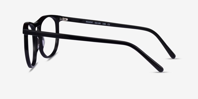 Regent Black AcetateEyeglass Frames from EyeBuyDirect, Side View