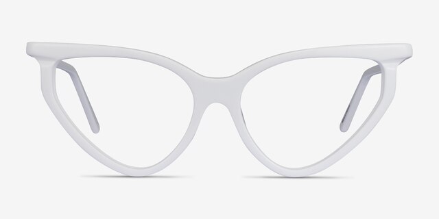 Siamese White AcetateEyeglass Frames from EyeBuyDirect, Front View