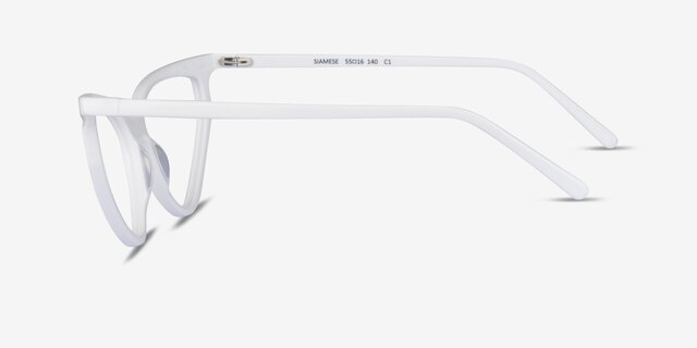 Siamese White AcetateEyeglass Frames from EyeBuyDirect, Side View