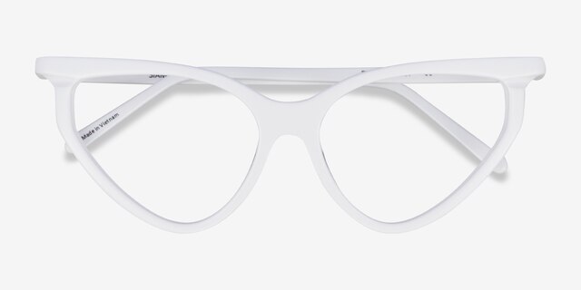 Siamese White AcetateEyeglass Frames from EyeBuyDirect, Closed View