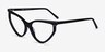 Siamese Black AcetateEyeglass Frames from EyeBuyDirect, Angle View
