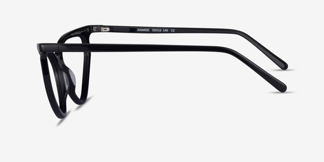 Siamese Black AcetateEyeglass Frames from EyeBuyDirect, Side View