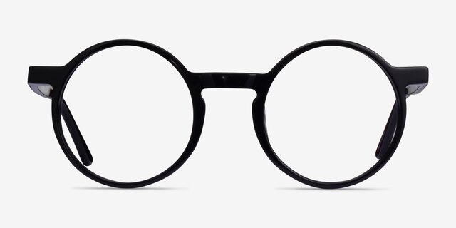 Script Black AcetateEyeglass Frames from EyeBuyDirect, Front View