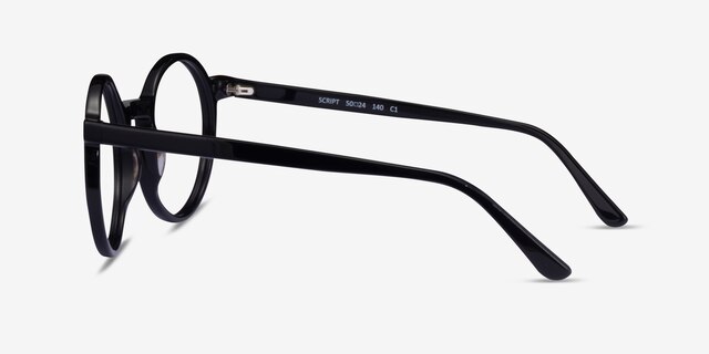 Script Black AcetateEyeglass Frames from EyeBuyDirect, Side View