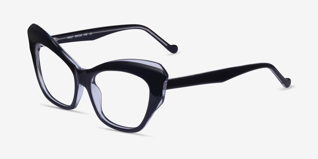Role Black AcetateEyeglass Frames from EyeBuyDirect, Angle View