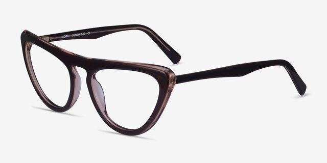 Korat Burgundy AcetateEyeglass Frames from EyeBuyDirect, Angle View