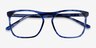 Amra Blue Striped AcetateEyeglass Frames from EyeBuyDirect, Closed View