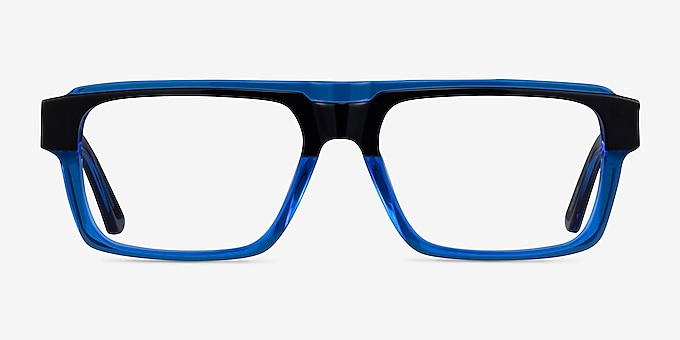 Sid Black Clear Blue Acetate Eyeglass Frames