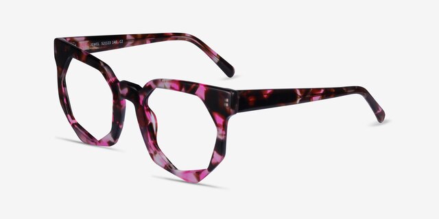 Jewel Pink Tortoise AcetateEyeglass Frames from EyeBuyDirect, Angle View