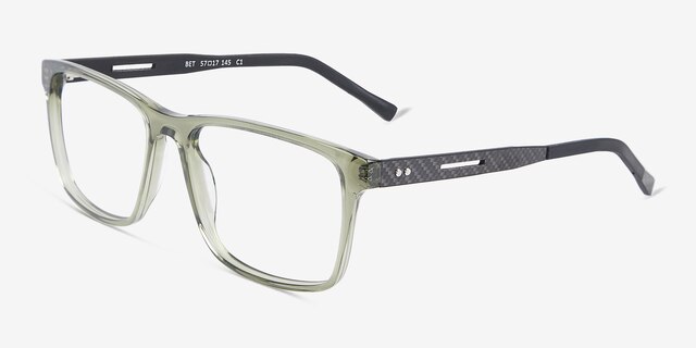 Bet Clear Olive AcetateEyeglass Frames from EyeBuyDirect, Angle View