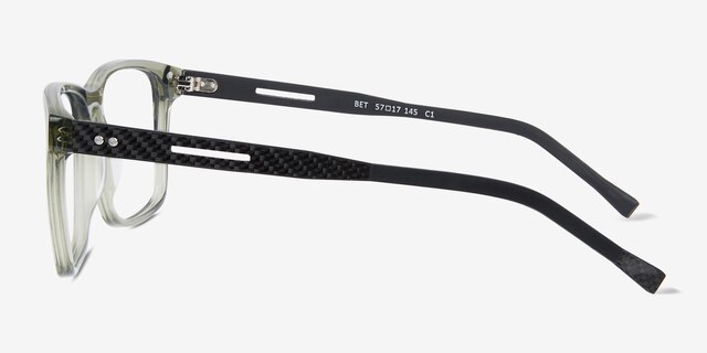 Bet Clear Olive AcetateEyeglass Frames from EyeBuyDirect, Side View