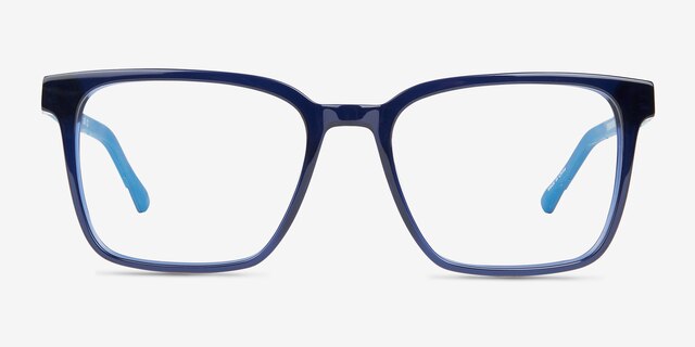 Mod Clear Blue AcetateEyeglass Frames from EyeBuyDirect, Front View