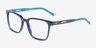 Mod Clear Blue AcetateEyeglass Frames from EyeBuyDirect, Angle View