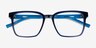 Mod Clear Blue AcetateEyeglass Frames from EyeBuyDirect, Closed View