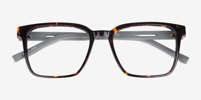 Mod Tortoise Gray AcetateEyeglass Frames from EyeBuyDirect, Closed View