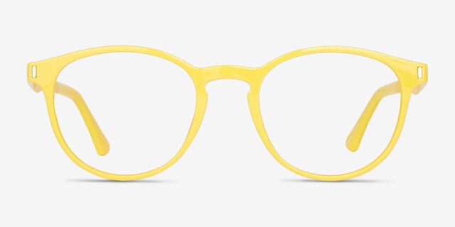 Boss Yellow PlasticEyeglass Frames from EyeBuyDirect, Front View