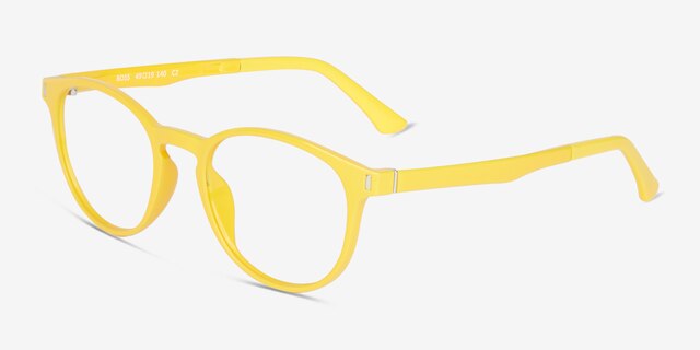 Boss Yellow PlasticEyeglass Frames from EyeBuyDirect, Angle View