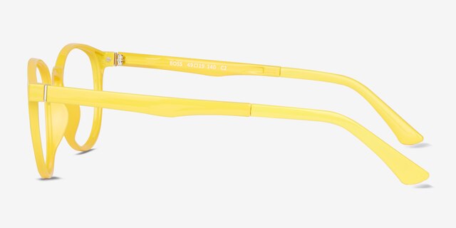 Boss Yellow PlasticEyeglass Frames from EyeBuyDirect, Side View