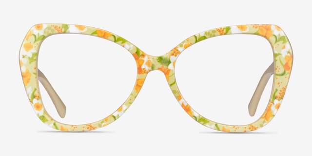 Superbloom Yellow Floral AcetateEyeglass Frames from EyeBuyDirect, Front View