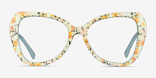 Superbloom Light Green Floral Acetate Eyeglass Frames